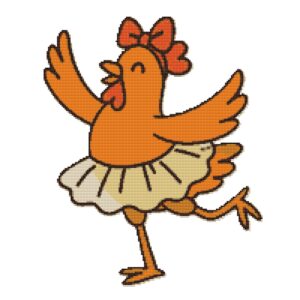 Ballerina Chicken - Cross stitch pattern