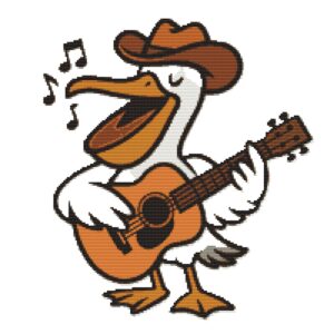 Bird plays guitar - Cross stitch pattern PDF