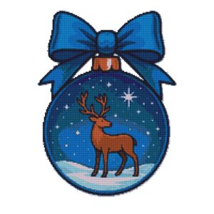 Christmas tree toy with a deer - Cross stitch pattern