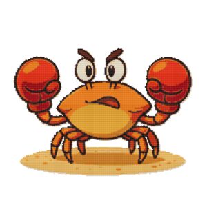 Crab in boxing gloves - Cross stitch pattern
