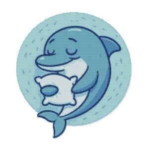 Dolphin sleeps with a pillow - Cross stitch pattern