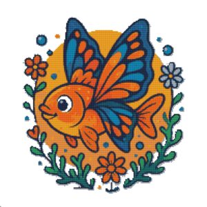 Fantasy Flying Fish with Butterfly Wings - Cross stitch pattern