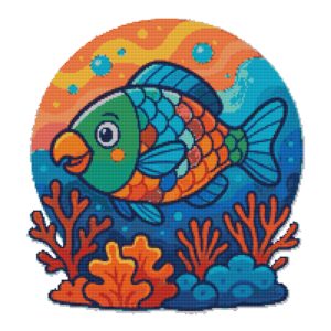 Fantasy Flying Parrot Fish - Cross stitch pattern