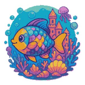 Fish and seascape - Cross stitch pattern