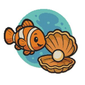 Fish and shell - Cross stitch pattern