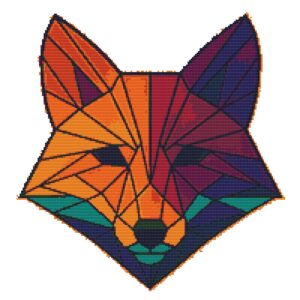 Fox with geometric pattern - Cross stitch pattern