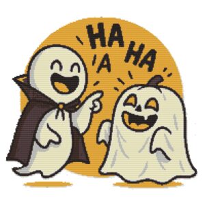 Ghosts Laugh on Halloween - Cross stitch pattern