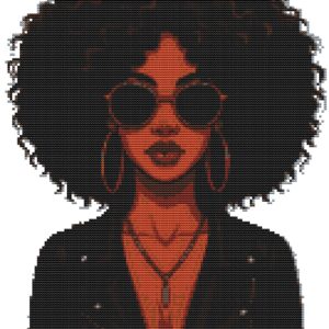 Girl with curly hair - Cross stitch pattern