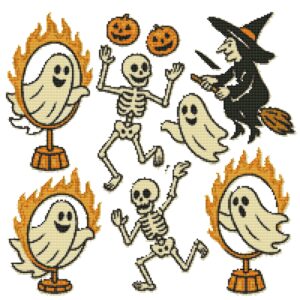 Halloween background - Cross stitch pattern