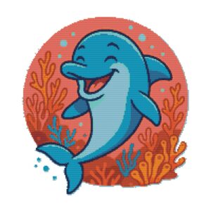 Happy dolphin - Cross stitch pattern
