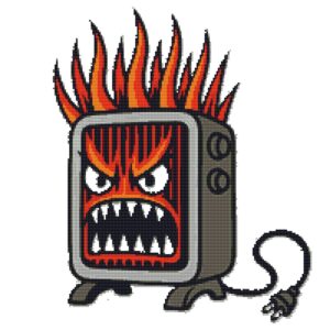 Heater with a mouth and hot spikes - Cross stitch pattern