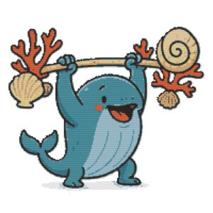 Keith lifts the barbell - Cross stitch pattern