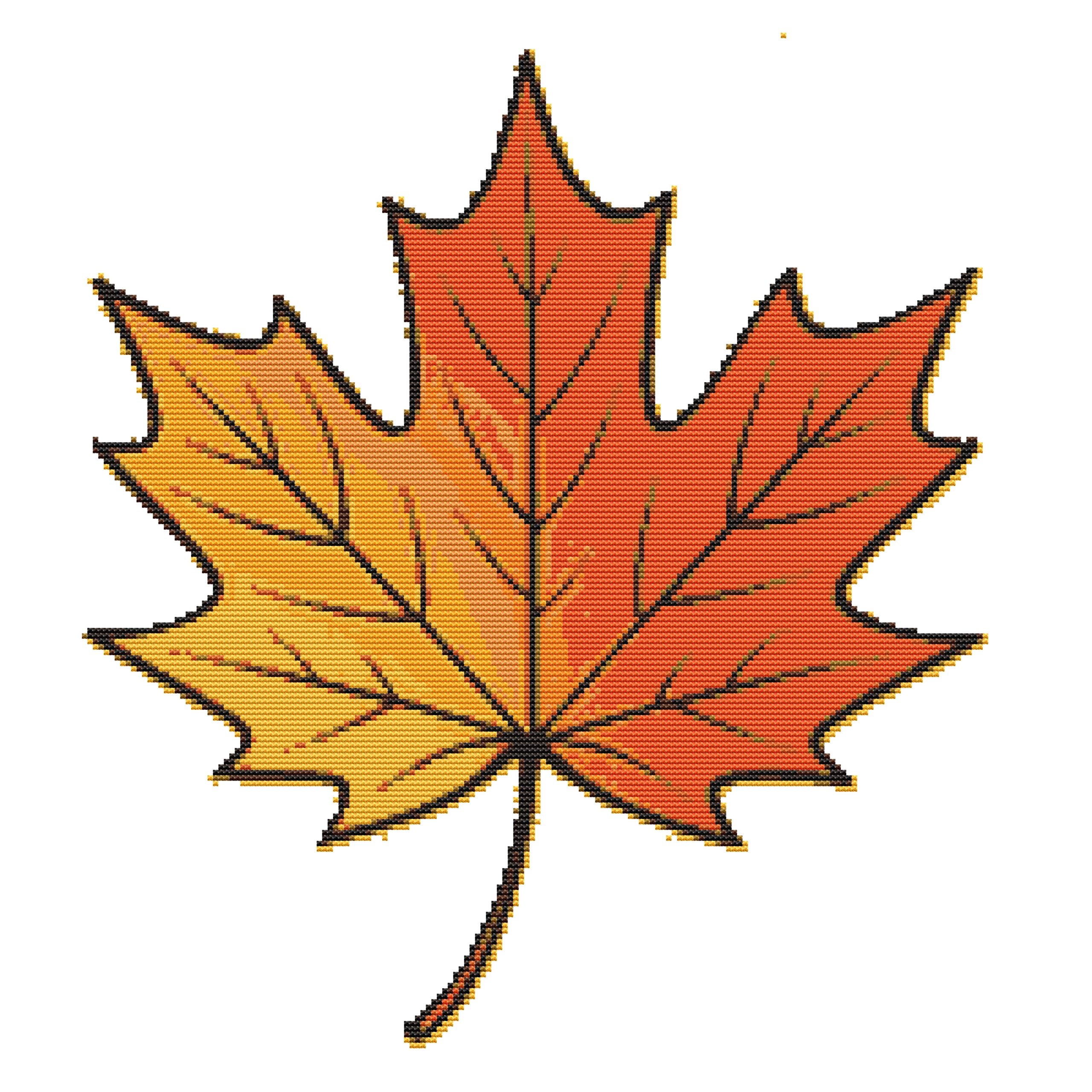 Maple leaf - Cross stitch pattern PDF
