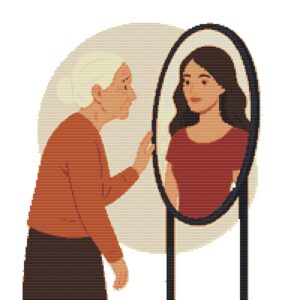 Reflection in the mirror - Cross stitch pattern