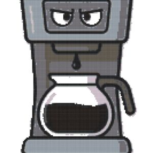 Sad coffee machine - Cross stitch pattern