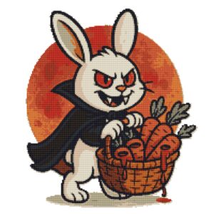 Vampire Bunny for Halloween - Cross stitch pattern