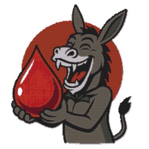 Vampire Pony with a Big Drop of Blood for Halloween - Cross stitch pattern