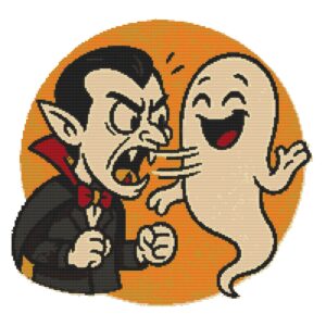 Vampire and Ghost for Halloween - Cross stitch pattern