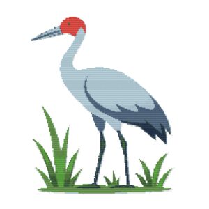 White stork - Cross stitch pattern