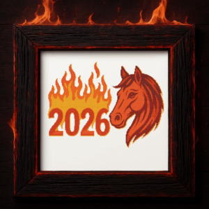 Fire Horse 2026 - Symbol of the New Year - Cross stitch pattern PDF