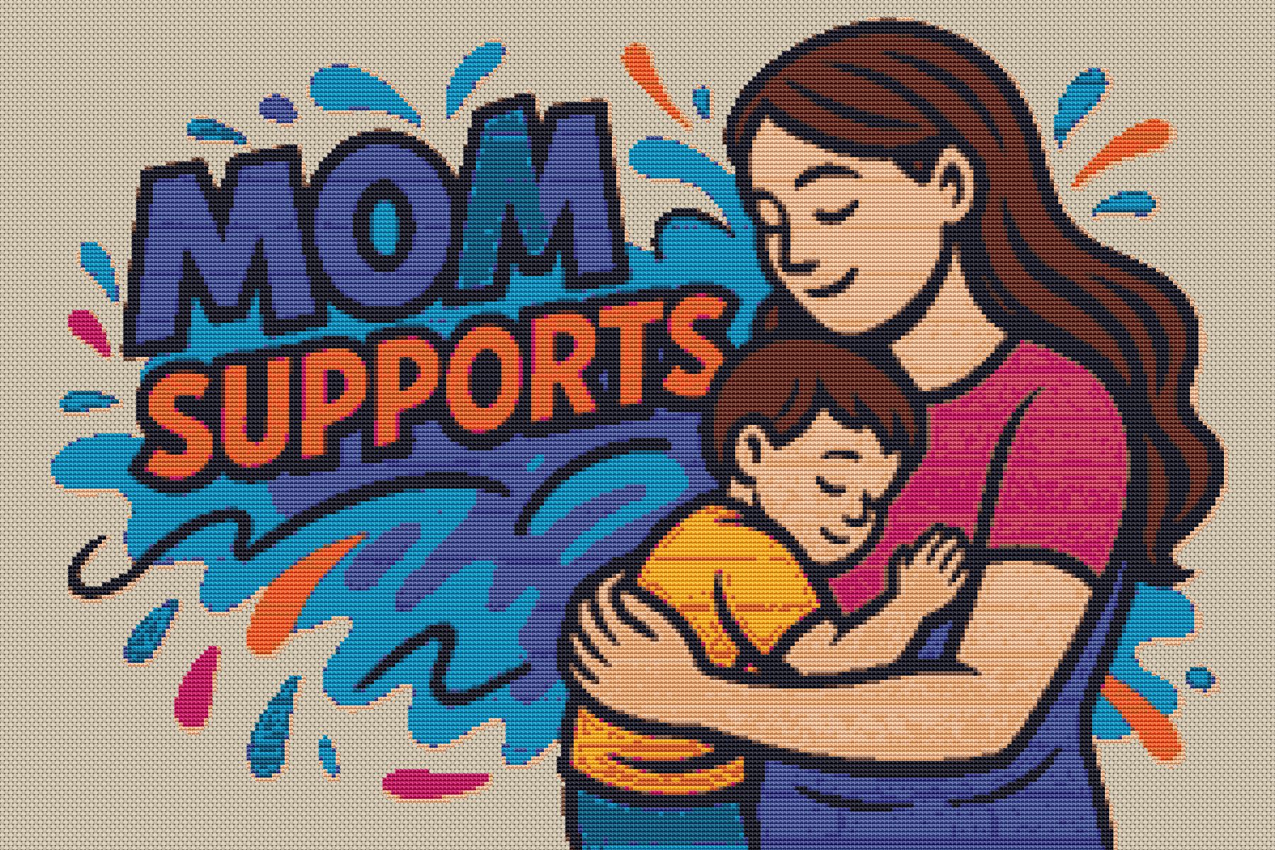 Mom supports – Cross stitch pattern PDF – Cross Stitch Patterns PDF ...