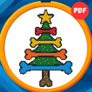 A Christmas tree made of animal bones - Cross stitch pattern PDF