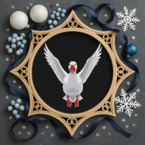 A beautiful snow white goose- Cross stitch pattern PDF