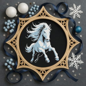 Beautiful white horse - Cross stitch pattern PDF