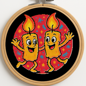 Candles dance at Christmas - Cross stitch pattern PDF