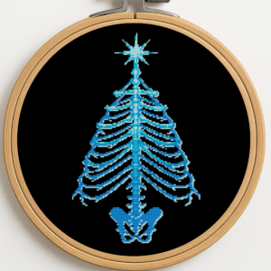 Christmas tree in the shape of a skeleton - Cross stitch pattern PDF