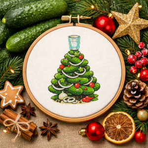 Christmas tree made from pickles - Cross stitch pattern PDF