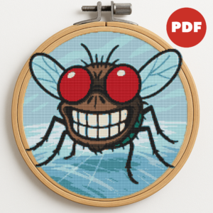 Fashionable fly in winter - Cross stitch pattern PDF