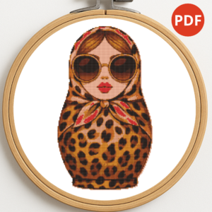 Matryoshka girl with a pattern - Cross stitch pattern PDF