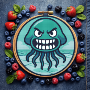 Octopus in winter - Cross stitch pattern PDF