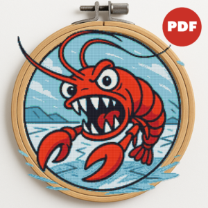 Shrimp on ice - Cross stitch pattern PDF