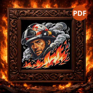 Strong fireman - Cross stitch pattern PDF