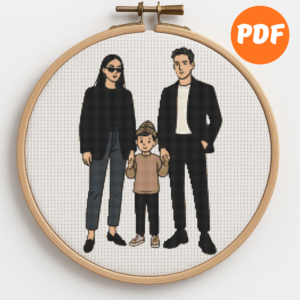 Stylish family - Cross stitch pattern PDF