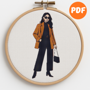 The girl is stylish and fashionable - Cross stitch pattern PDF
