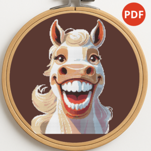 White horse smiling - Cross stitch pattern PDF