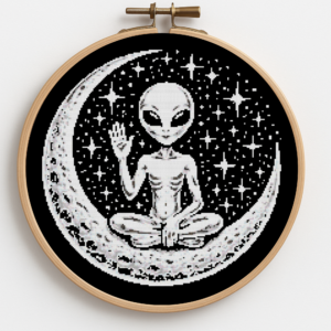 Alien on the Moon - Cross stitch pattern PDF