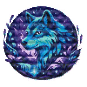 Neon wolf - Cross stitch pattern PDF