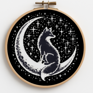 The fox is sitting on the moon - Cross stitch pattern PDF
