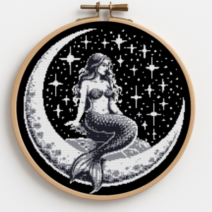 Mermaid on the Moon - Cross stitch pattern PDF