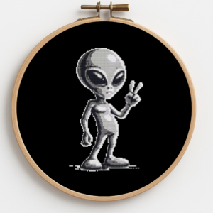Fashionable alien - Cross stitch pattern PDF