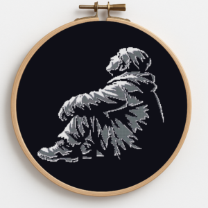 Tired man - Cross stitch pattern PDF